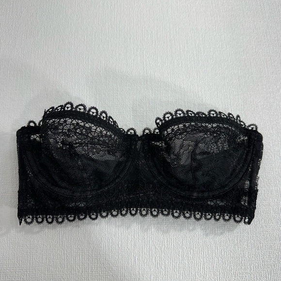 Victoria’s Secret very sexy unlined balconet strapless  lace black size 34B - Picture 1 of 6